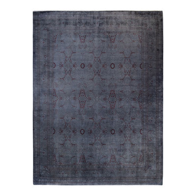 Tapis gris unique de 9 pi 1 po x 12 pi Yoshiaki