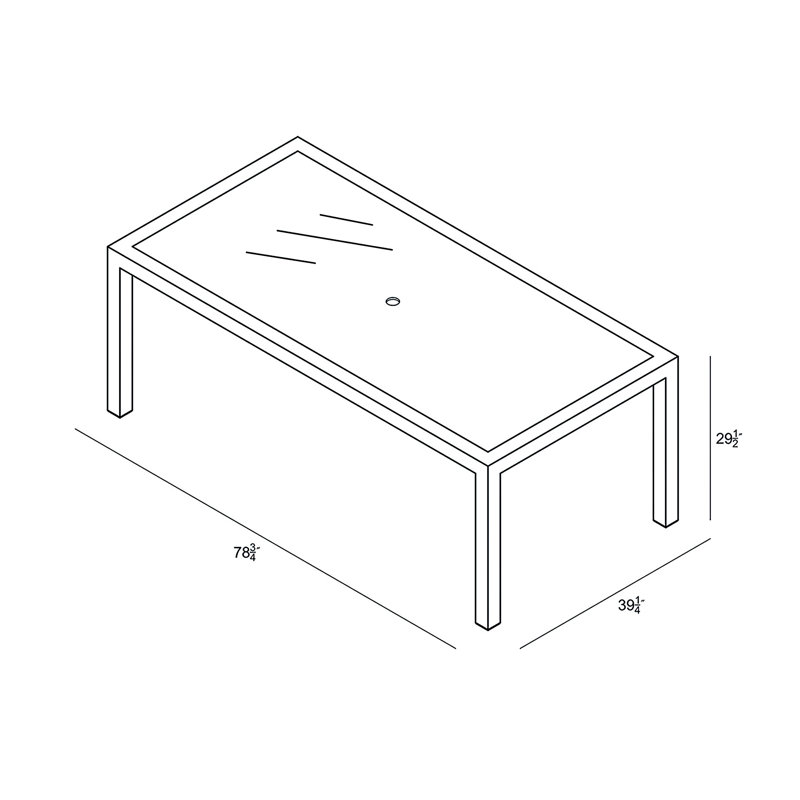 Urbana Outdoor Dining Table, 29.5" H x 78.75" W x 39.25" D