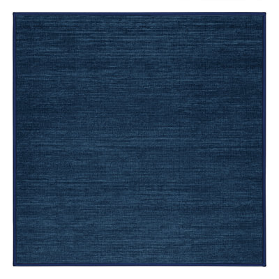 Machine Washable Solid Blue Area Rug