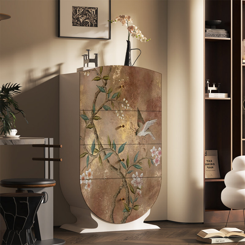 Commode de rangement moderne à 4 tiroirs pour le salon, Blanc