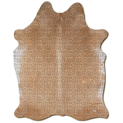 Custom Cheetah on Beige Printed Cowhide Rug