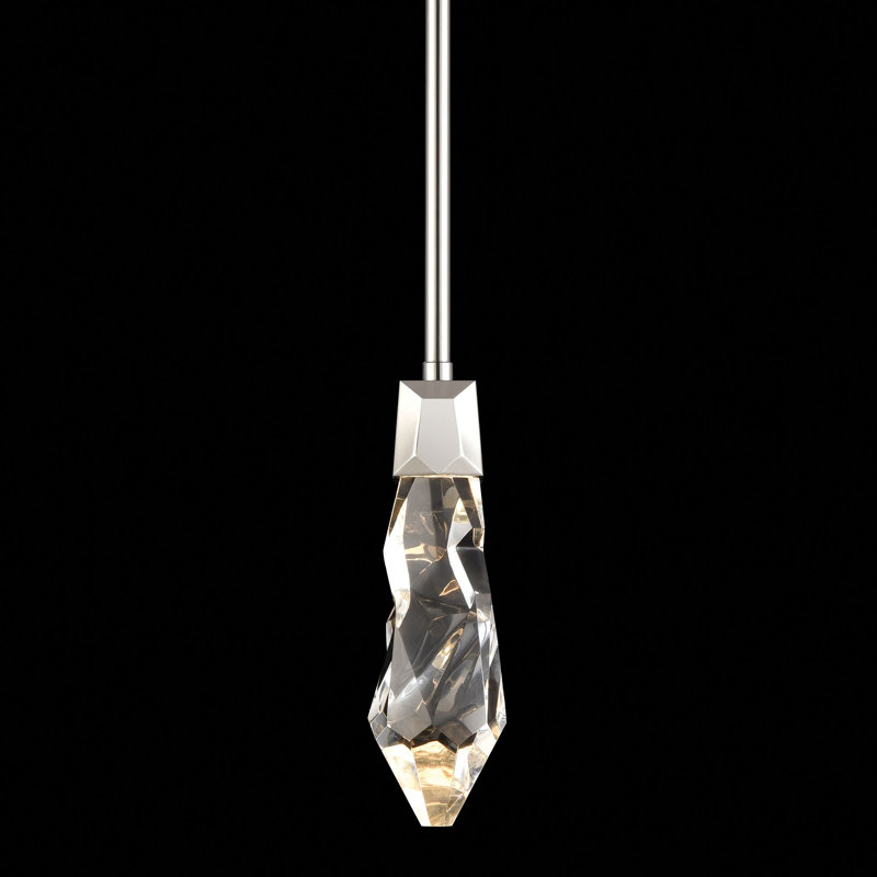 Luminaire suspendu simple à 1 lumière Angelus, Nickel poli