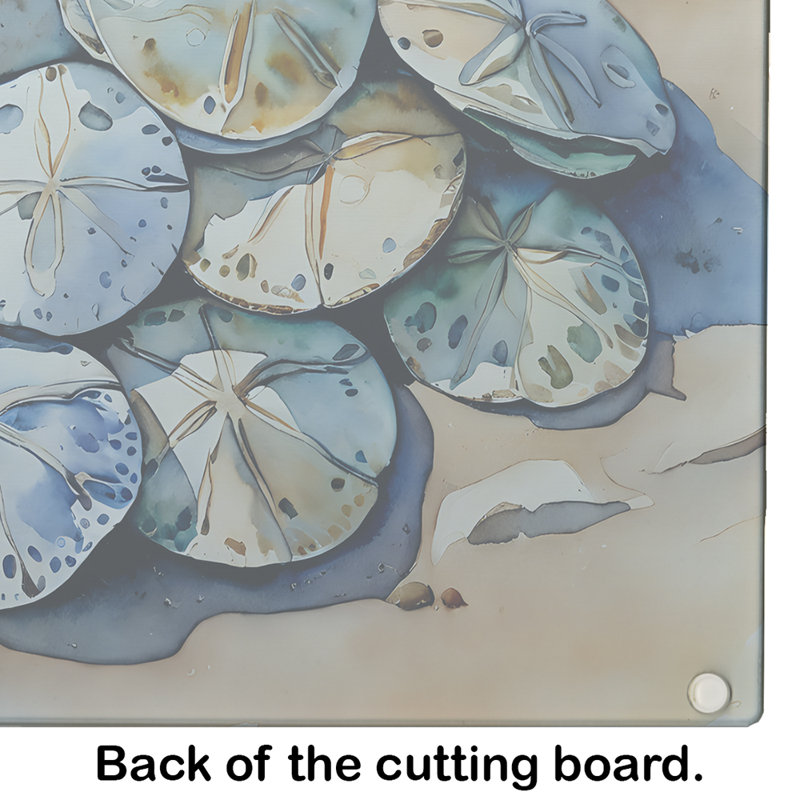 Sand Dollars Glass Cutting Board Large