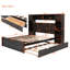 Grand lit en bois avec armoire tout-en-un, tablette et prises, lit gigogne simple TG, espresso-1406902079