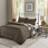3 Piece Reversible Printed Quilt Set Black/Brown Full/Queen