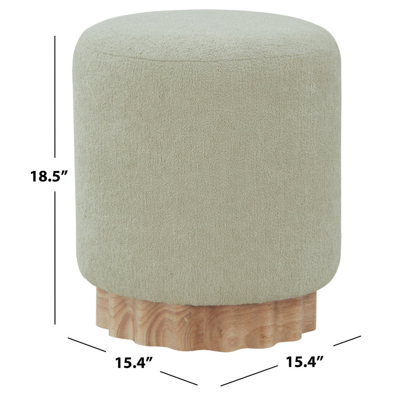 Nikolas Round Boucle Ottoman, Taupe