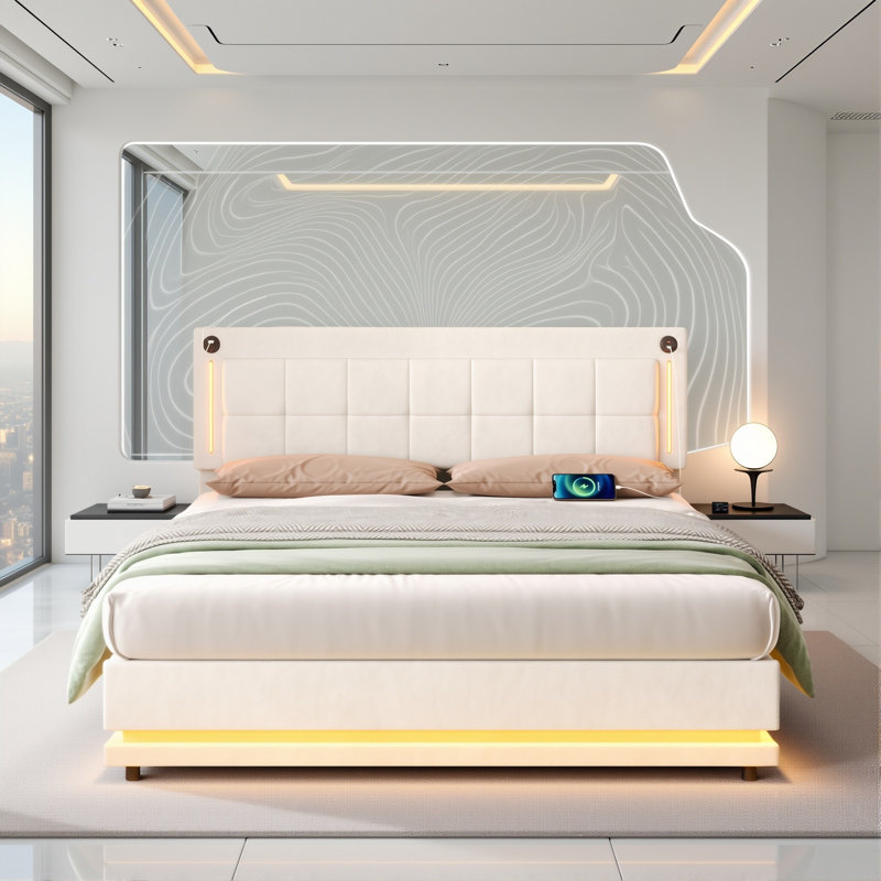 Upholstered Ottoman Storage Bed, Kingsize (5')