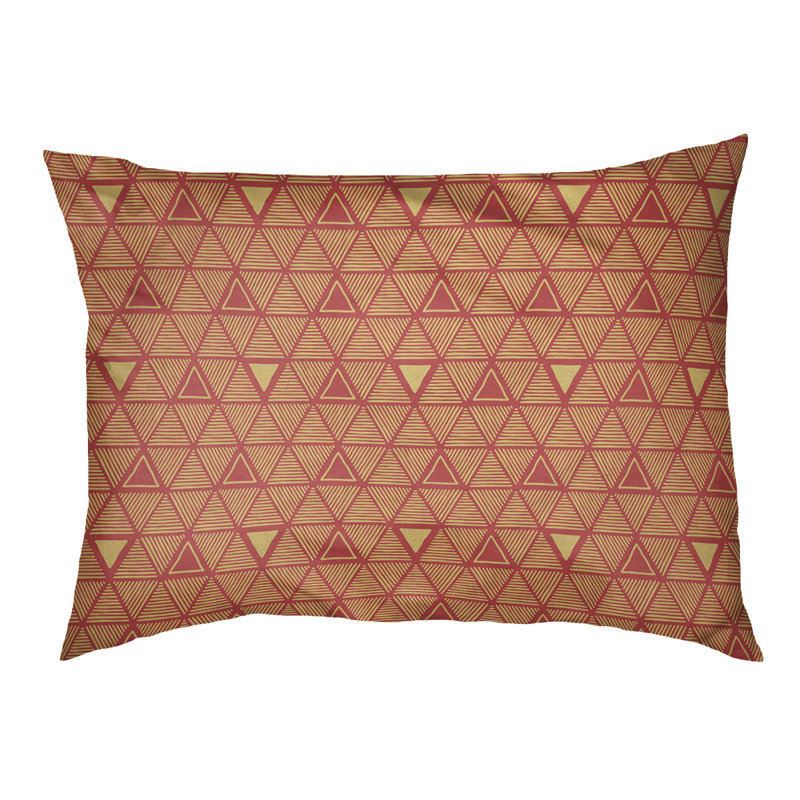 Coussin pour chien Chen, Petit (l 28 po x P 6 po x H 18 po), Rouge/jaune