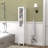 66.92" Tall Bathroom Storage Cabinet With Adjustable Shelves,Slim 1 Doors Freestanding Cabinet With Anti-Tip, Open Compartments