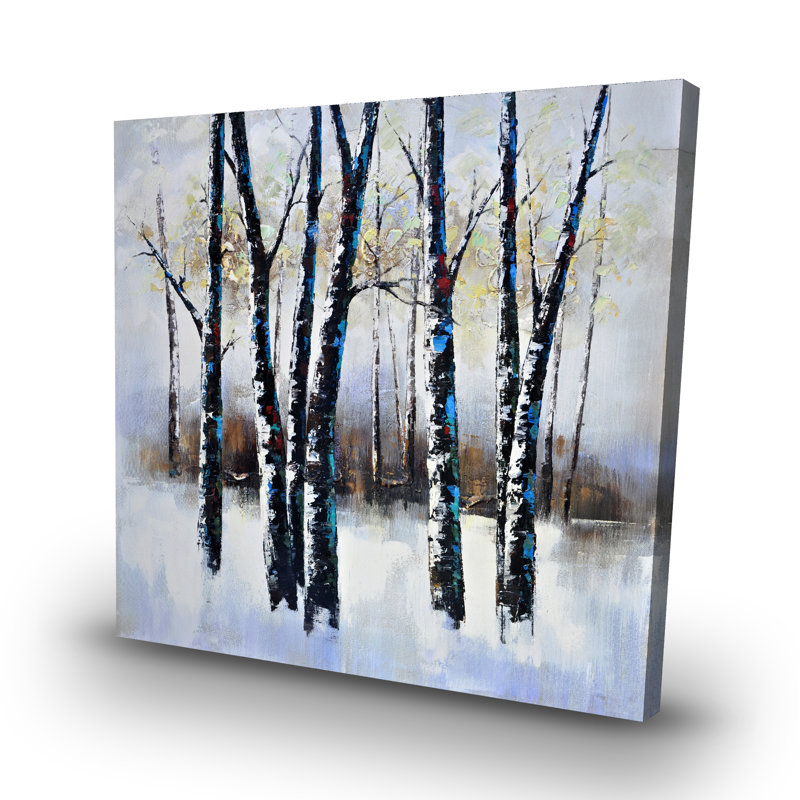 Frosted trees - 32"x32" art on canvas