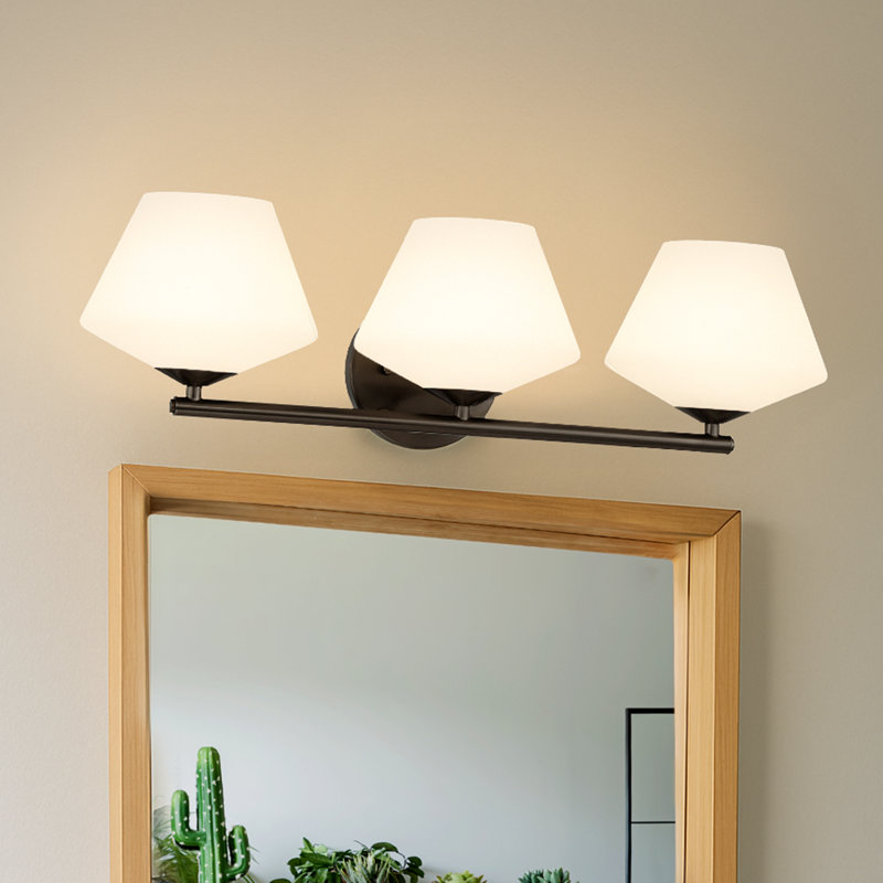 Hunter Celestial Valley 3 Light Bathroom Vanity Wall Light Fixture, Matte Black