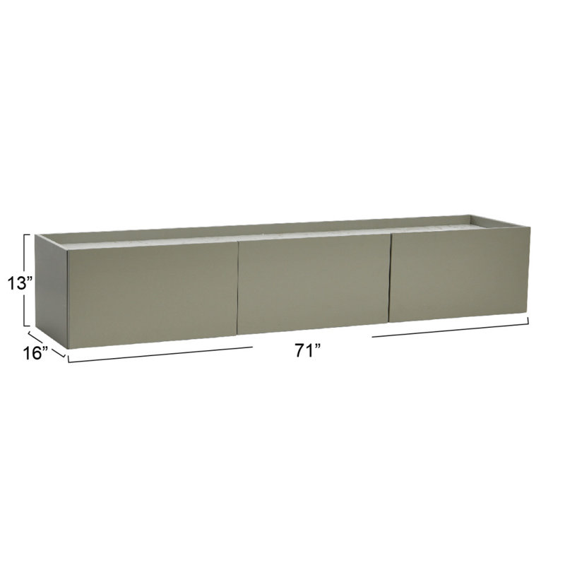 Floating 3-Door Console Cabinet, Gray