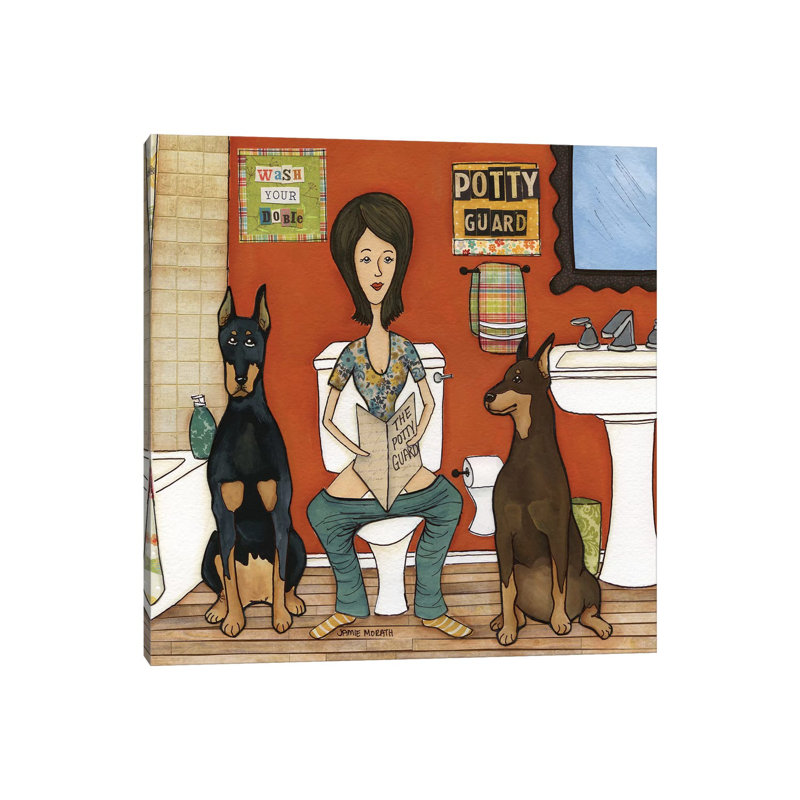 Potty Guard by Jamie Morath - Wrapped Canvas Gallery-Wrapped Canvas Giclée, 30.48 cm H x 30.48 cm W