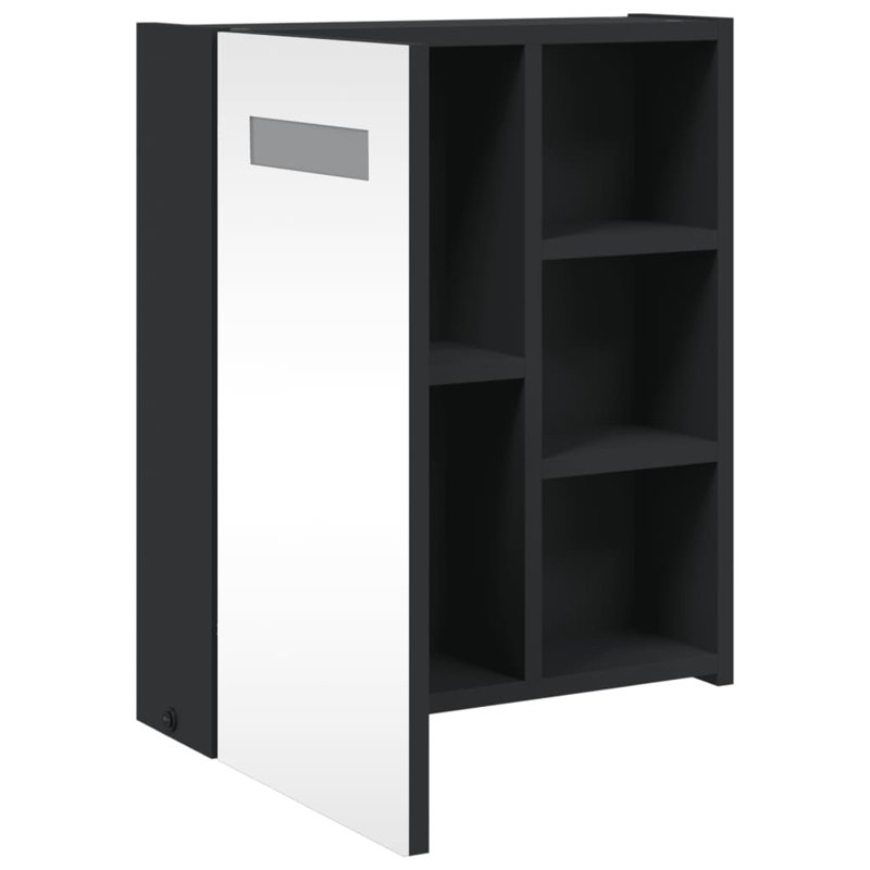Adrianny 52 mm H Framed Mirrored Bathroom Cabinets, 52 cm H x 45 cm W x 13 cm D, Black