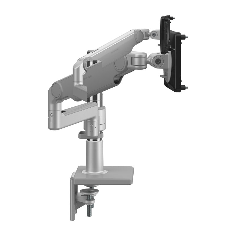 M/Flex For Two Monitors & Dual Arm Bracket, Silver, Gray, Double with Dual Arm Bracket