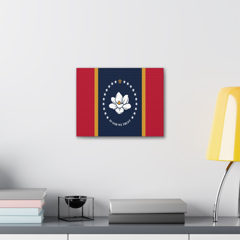 «Mississippi State Flag» sur toile, H 18 po x l 24 po