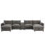 Canapé modulaire de 142 po avec repose-pieds, console, porte-gobelet et chargeur USB pour salon moderne