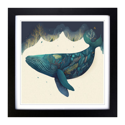 Whale Boho - Framed Print
