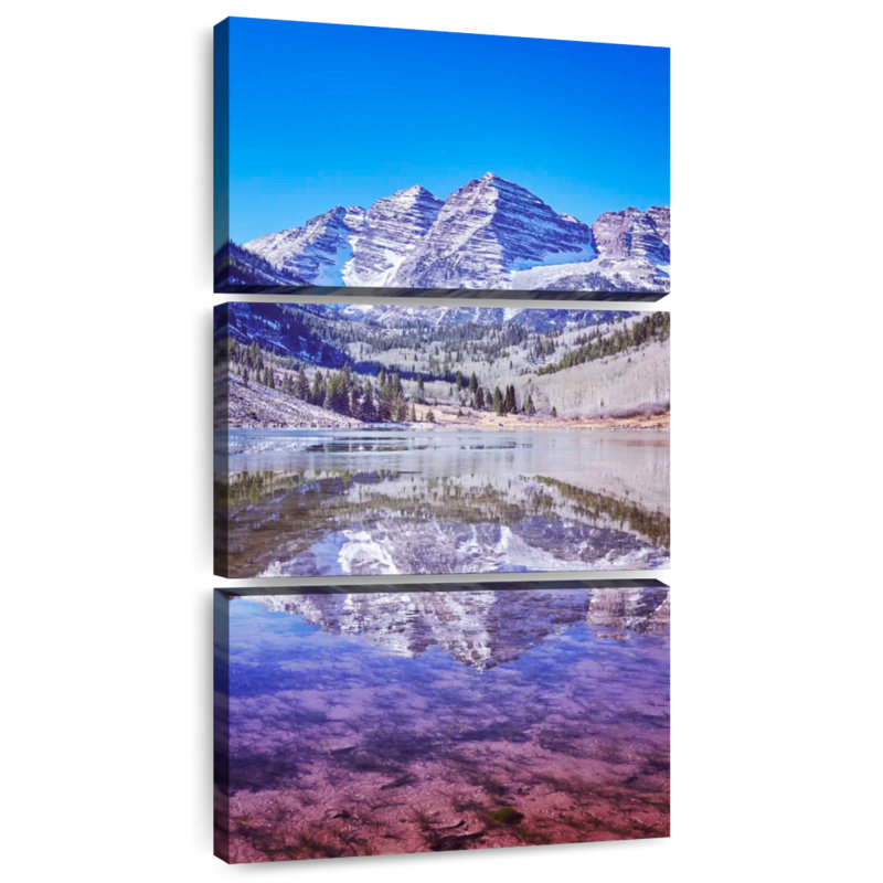 Lake Reflected Maroon Bells, H 27 po x l 12 po