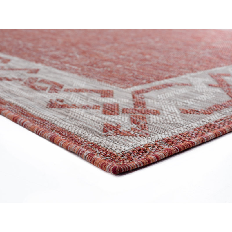 Tapis intérieur / extérieur rose Mcclinton, Rectangle 5 pi 3 po x 7 pi 6 po