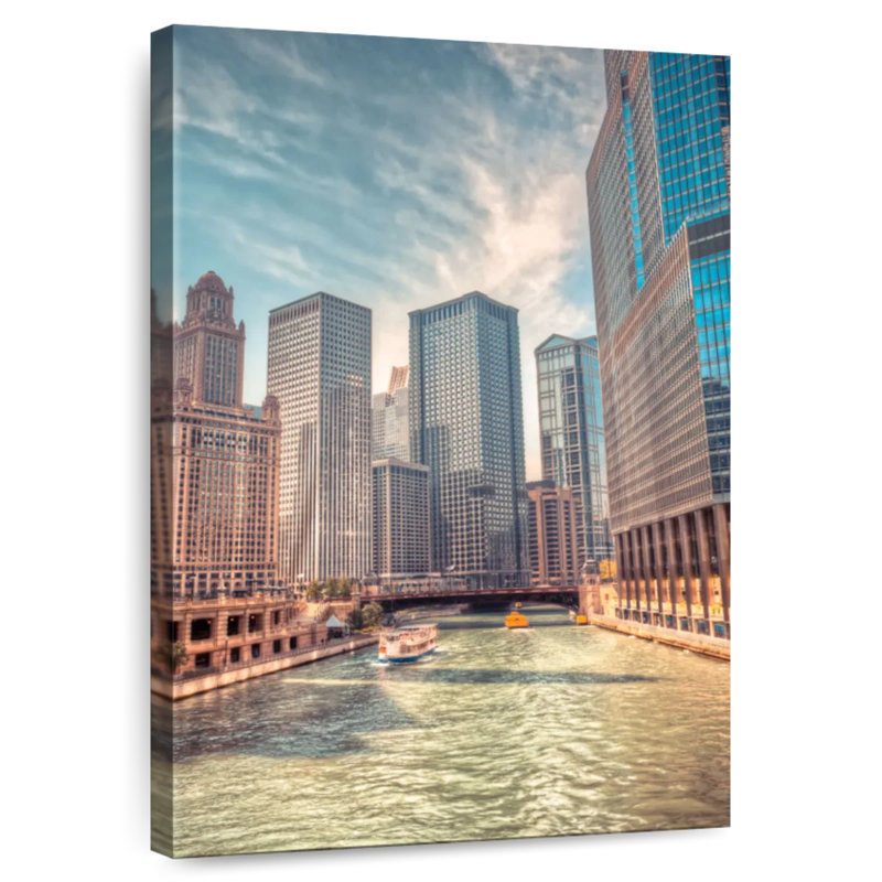 Aime Exploring Chicago River, 30" H x 20" W
