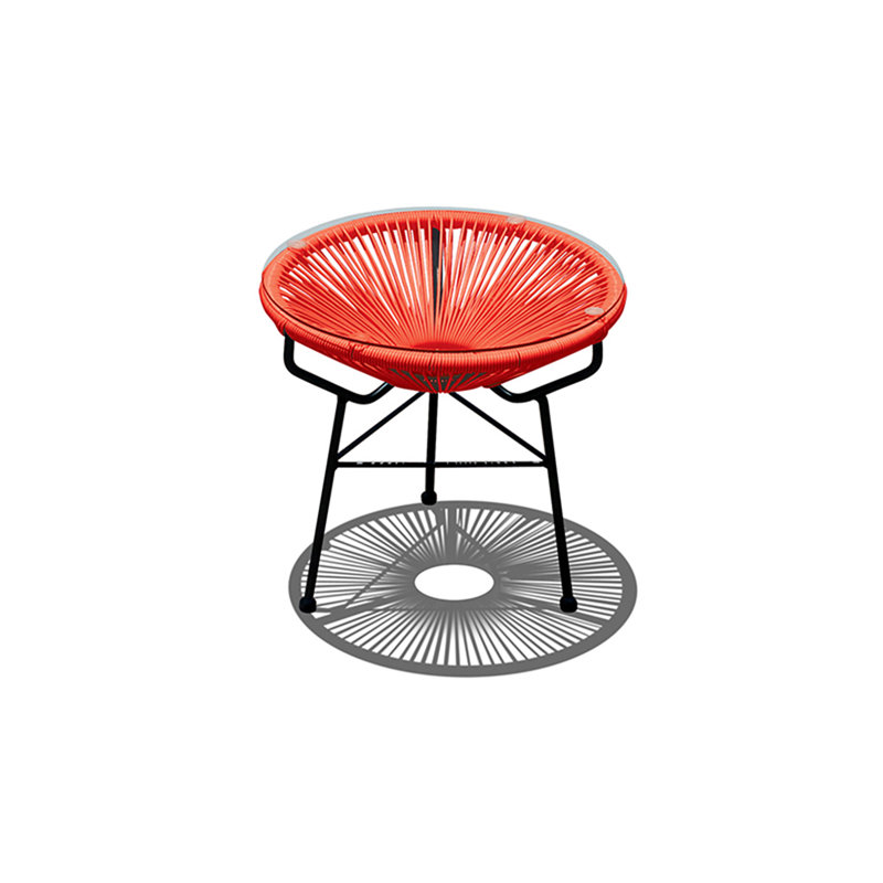 Ehrlich Round Metal Outdoor , in. W 19.5'' in. D, Red