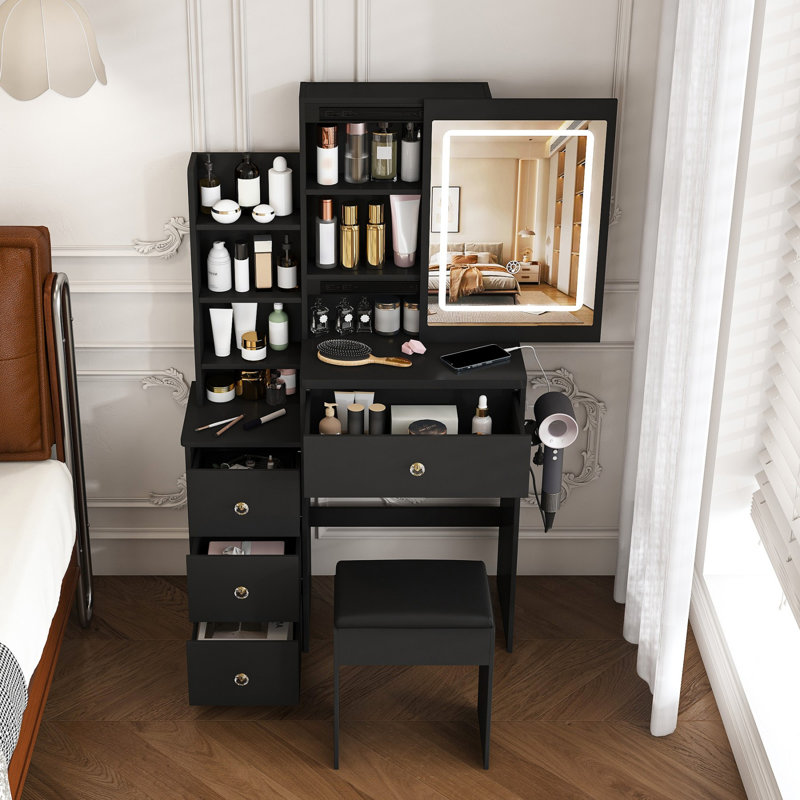 Dressing Table with Mirror and Drawers and Storage Included