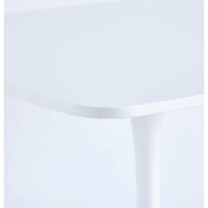 Table de salle à manger 4-6 sièges blanche, 42,1 po avec plateau d'usure et pieds en métal, Blanc
