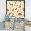 Fox and Deer With Herbs Fern and Mushroom - reproduction d'art sur toile à motifs-67407745-67407746