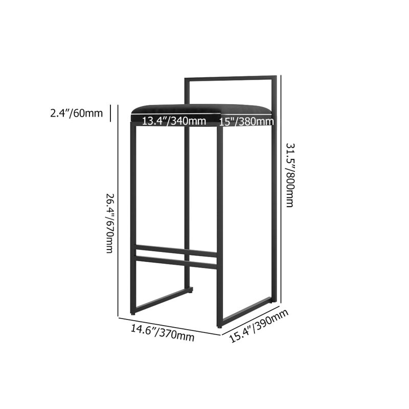 Camberly Upholstered Counter Stool with Metal Frame