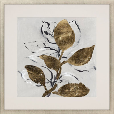 Golden Floral II Framed On Paper Print