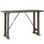 Mobilier industriel à 3 comptoirs: table grise et 2 bancs rembourrés en mousse pour la cuisine