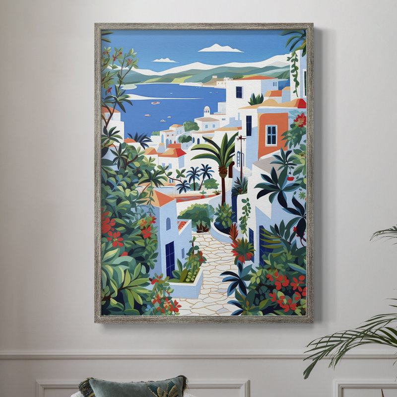 «Garden By the Sea», reproduction encadrée - bois massif, H 21 po x l 17 po