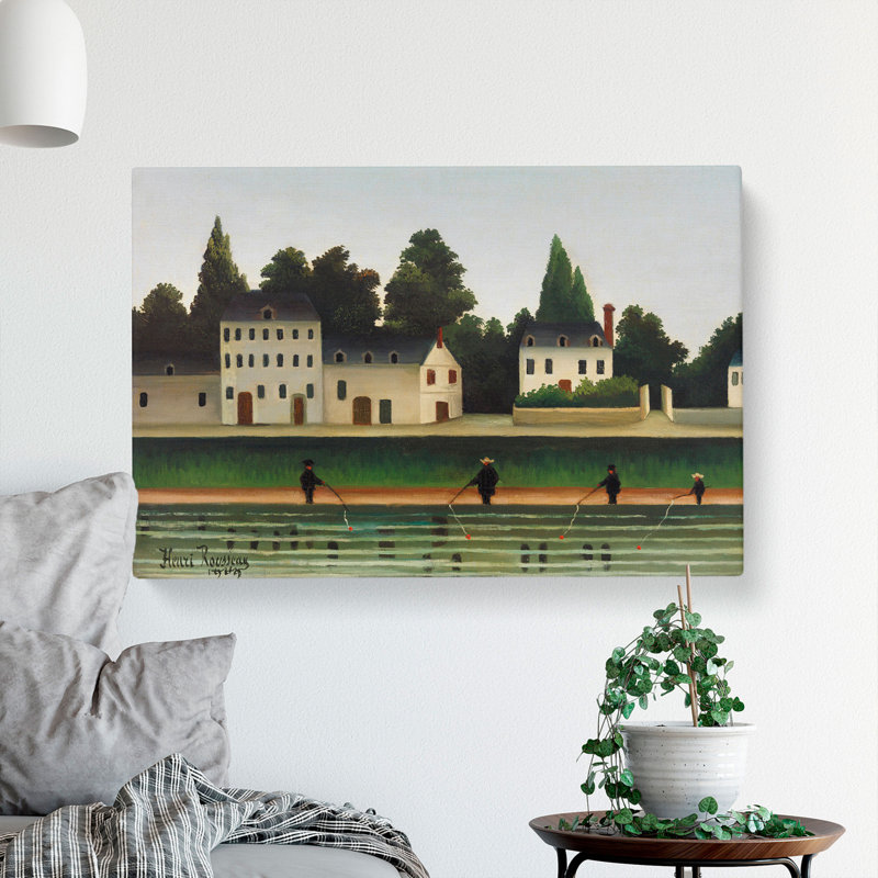 Landscape And Four Fisherman by Henri Rousseau - Wrapped Canvas, 35cm H x 50cm W x 3cm D
