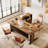 Forris L-Shaped Metal Base Executive Desk