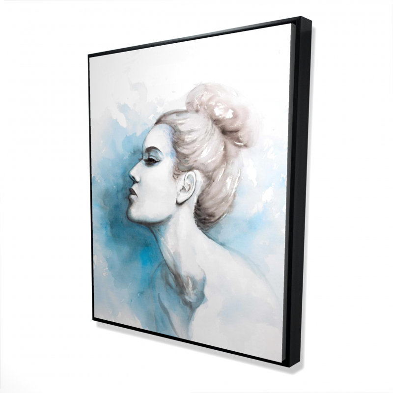 «Watercolor Abstract Girl Profile View» sur toile, H 60 po x l 48 po