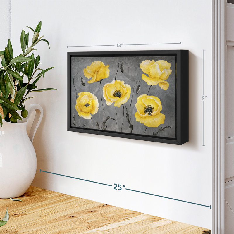 Yellow Poppies Canvas Print, 9" H x 13" W