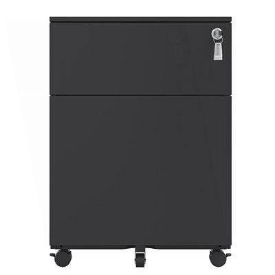 Classeur d'appoint, classeur mobile 2 tiroirs avec serrure en acier