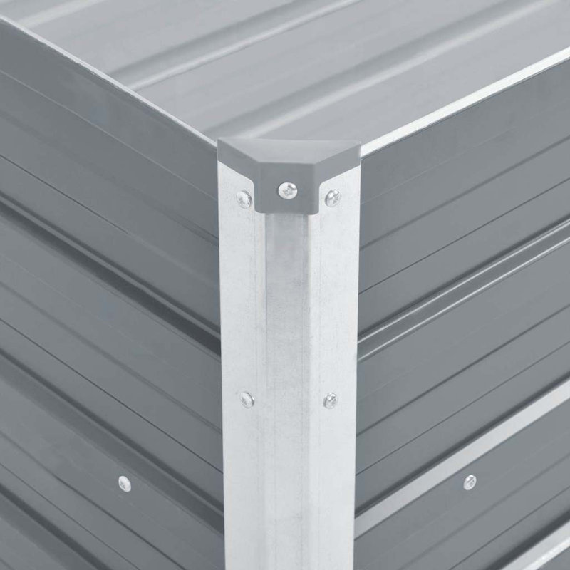 Metal Planter Box, 45cm H x 100cm W x 40cm D, Grey