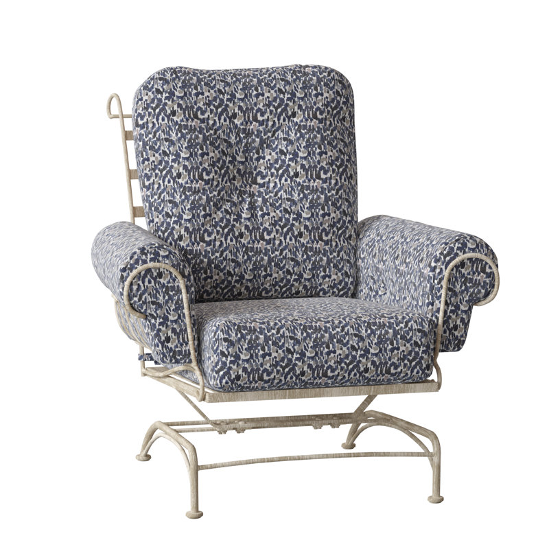 Terrace Outdoor Lounge Chair, Hedge Flannel Sunbrella® Flannel, Weathered White