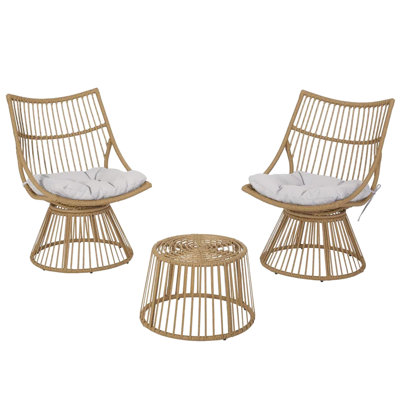 Club Chair And Side Table - Faux , Brown Finish, Fabric & Brown, Seat