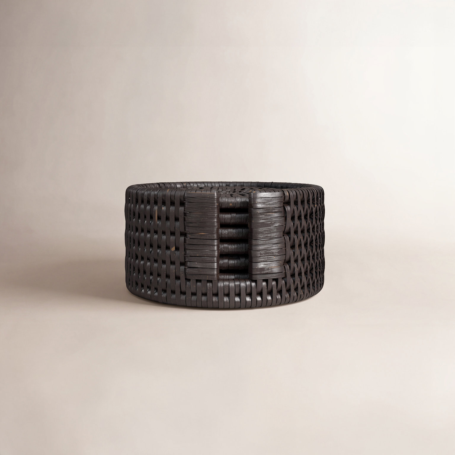 Camden Coaster Set with Stand, Tudor Black