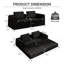 Canapé-lit convertible avec coussin cylindrique - Coussin pliant en velours côtelé pour une utilisation polyvalente dans le salon, la chambre à coucher et le studio-2474884