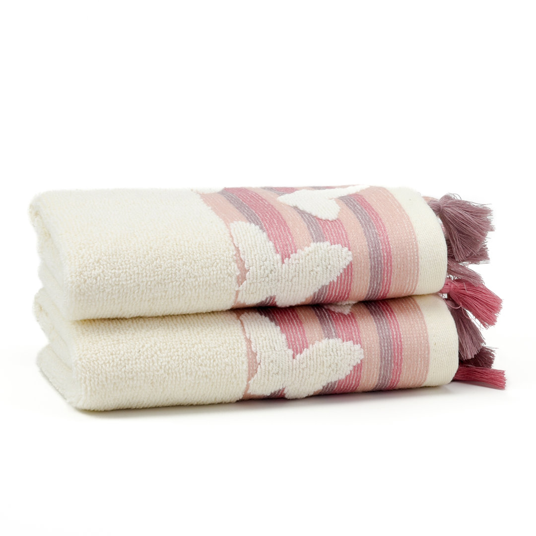 Butterfly Turkish Cotton Washcloths (Set of 2) Dakota Fields 