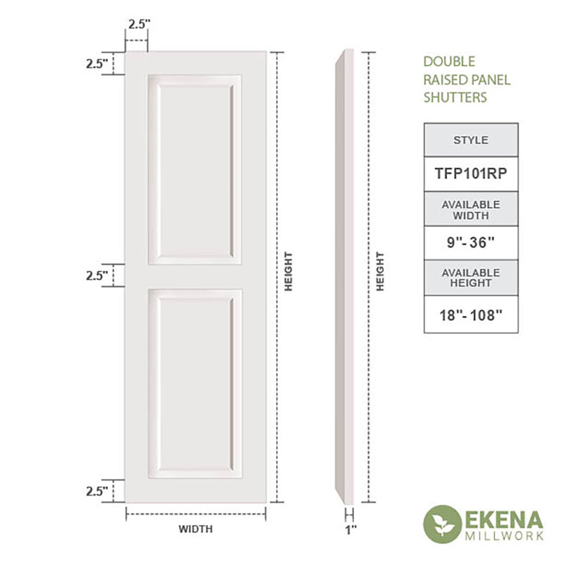 Volets à panneau plat, Montagne ombrageuse, 75", 18"