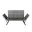 Canapé moderne pliable en osier pour patio, banc de cour arrière avec coussin gris foncé