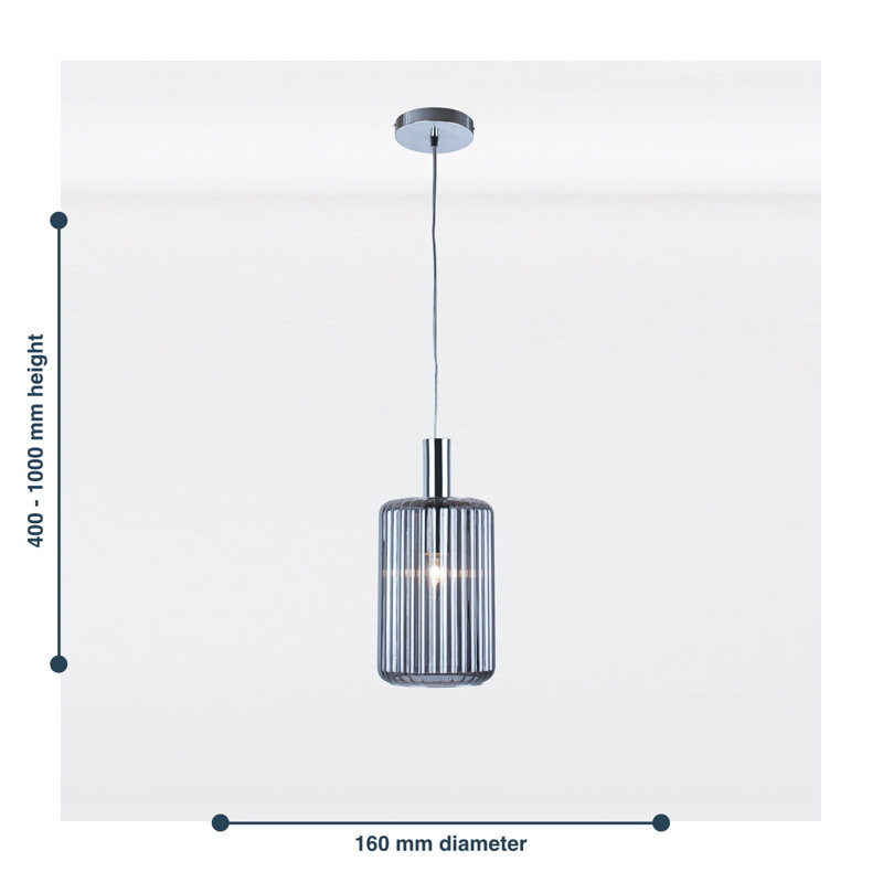 Colberg 1 - Light Cylinder Pendant, Chrome Smoked Glass