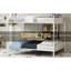 Lit superposé carré en fer carré avec deux lits doubles, structure, résiste à l'usure, économise de l'espace au sol, blanc et blanc de 137 cm x 190 cm, lit multifonctionnel, espace de couchage, structure robuste, chambres partagées