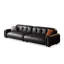 Canapé modulaire noir en cuir véritable-647955568