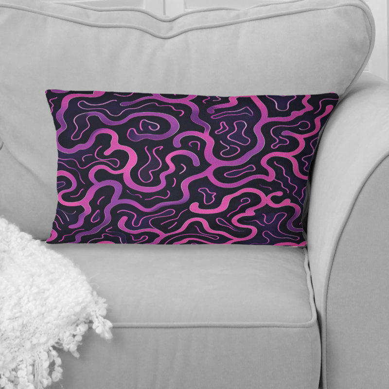 Mauve, rose, labyrinthe - coussin lombaire moderne
